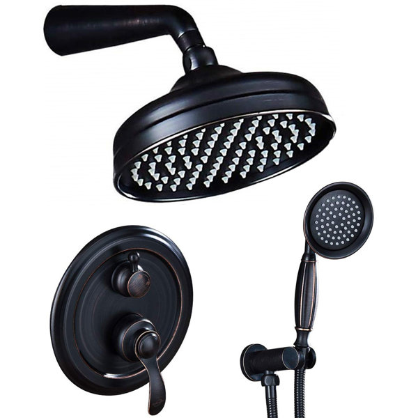 ELLO&ALLO Rainfall Volume Control Complete Shower System with RoughinValve & Reviews Wayfair